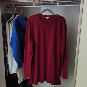 J Jill Long Red Sweater Size Large Tall